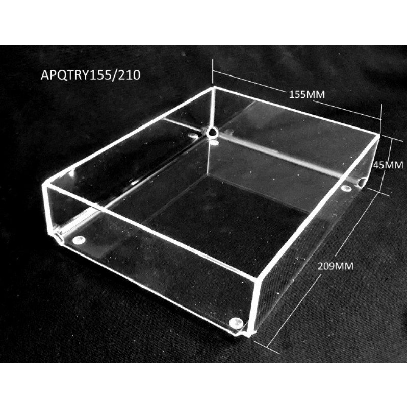 Acrylic shelf tray - 155mm W x 210mm D x 45mm H Acrylic shelf tray - 155mm W x 210mm D x 45mm H